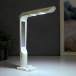 Лампа настольная сенсорная 1522/1WT 10хLED 5Вт АКБ USB 3 режима белый 6,5х9х25,5 см