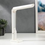 Лампа настольная сенсорная 1522/1WT 10хLED 5Вт АКБ USB 3 режима белый 6,5х9х25,5 см