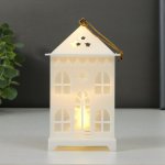 Ночник "Сказочный домик" LED от батареек 3хLR44 белый 7,3х7,3х13 см