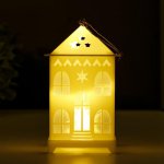 Ночник "Сказочный домик" LED от батареек 3хLR44 белый 7,3х7,3х13 см