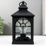 Ночник "Фонарь 1" LED от батареек 3хААА черный 10,5х10,5х20 см