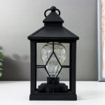 Ночник "Фонарь 2" LED от батареек 3хААА черный 10,5х10,5х20 см