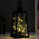 Ночник "Мерцание" LED от батареек 3хААА черный 12,8х12,8х26 см