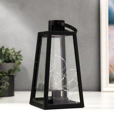 Ночник Ночник "Мерцание" LED от батареек 3хААА черный 12,8х12,8х26 см