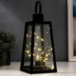 Ночник "Мерцание" LED от батареек 3хААА черный 12,8х12,8х26 см