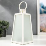 Ночник "Пламя" LED от батареек 3хААА белый 12,8х12,8х26 см