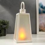 Ночник "Пламя" LED от батареек 3хААА белый 12,8х12,8х26 см