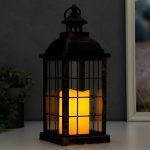 Ночник "Свеча" LED от батареек 3хААА черный 13,х13х30 см