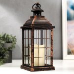 Ночник "Свеча" LED от батареек 3хААА черный 13,х13х30 см