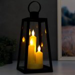 Ночник "3 свечи" LED от батареек 3хААА черный 16,х16х32 см