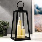 Ночник "3 свечи" LED от батареек 3хААА черный 16,х16х32 см