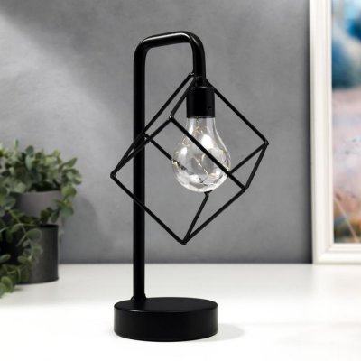 Ночник лофт "Студия 2" чёрная 3ААА 17х14х30,5 см