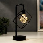 Ночник лофт "Студия 2" чёрная 3ААА 17х14х30,5 см