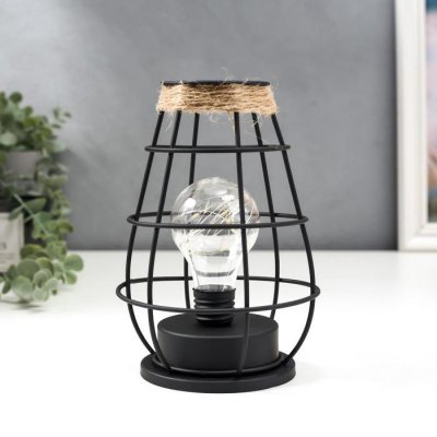 Ночник лофт 16452/1 LED от батареек 3хАА черный 12,7х12,7х20 см