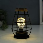 Ночник лофт 16452/1 LED от батареек 3хАА черный 12,7х12,7х20 см