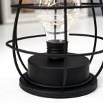 Ночник лофт 16452/1 LED от батареек 3хАА черный 12,7х12,7х20 см