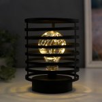 Ночник лофт 16453/1BK LED от батареек 3хАА черный 15,5х15,5х20 см