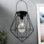 Ночник лофт 16455/1 LED от батареек 3хАА черный 21,5х21,5х26,5 см