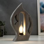 Настольная лампа "Пламя" E14 40Вт серый 20х4х32 см
