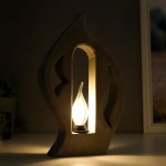 Настольная лампа "Пламя" E14 40Вт серый 20х4х32 см