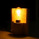 Настольная лампа Е27 60Вт бело-золотой 10х13,5х18 см