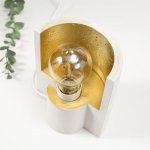 Настольная лампа Е27 60Вт бело-золотой 10х13,5х18 см