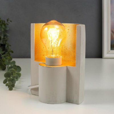 Настольная лампа Е27 60Вт бело-золотой 10х13,5х18 см