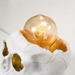 Настольная лампа "Череп" Е27 60Вт бело-золотой 10х14х18 см