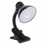 Лампа настольная Е27, светорегулятор, на зажиме (220В) черная (108А)