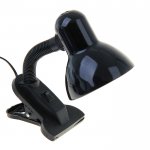 Лампа настольная Е27, с выкл. на зажиме (220В) черная (108В)