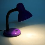 Лампа настольная Е27, с выкл. (220В) фиолетовая (203В)