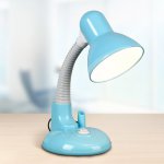 Лампа настольная Е27, "Капелька" с подставкой для ручек,(220В) голубая (304В)
