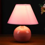 Лампа настольная "Яблочко", 25 см, 220V, розовая