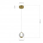 SL6520.303.01 Светильник подвесной ST-Luce латунь/прозрачный с пузырьками воздуха LED 1*5W 4000K HELMI