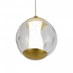 SL6520.303.01 Светильник подвесной ST-Luce латунь/прозрачный с пузырьками воздуха LED 1*5W 4000K HELMI