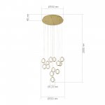 SL6520.303.13 Светильник подвесной ST-Luce латунь/прозрачный с пузырьками воздуха LED 1*65W 4000K HELMI