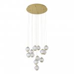 SL6520.303.13 Светильник подвесной ST-Luce латунь/прозрачный с пузырьками воздуха LED 1*65W 4000K HELMI