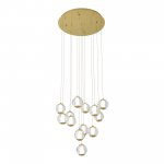 SL6520.303.13 Светильник подвесной ST-Luce латунь/прозрачный с пузырьками воздуха LED 1*65W 4000K HELMI