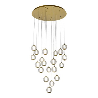 SL6520.303.20 Светильник подвесной ST-Luce латунь/прозрачный с пузырьками воздуха LED 1*100W 4000K HELMI