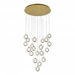 SL6520.303.20 Светильник подвесной ST-Luce латунь/прозрачный с пузырьками воздуха LED 1*100W 4000K HELMI