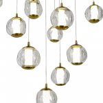 SL6520.303.20 Светильник подвесной ST-Luce латунь/прозрачный с пузырьками воздуха LED 1*100W 4000K HELMI