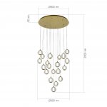 SL6520.303.20 Светильник подвесной ST-Luce латунь/прозрачный с пузырьками воздуха LED 1*100W 4000K HELMI