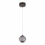 SL6520.403.01 Светильник подвесной ST-Luce черный жемчуг/прозрачно-дымчатый LED 1*5W 4000K HELMI