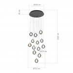 SL6520.403.13 Светильник подвесной ST-Luce черный жемчуг/прозрачно-дымчатый LED 1*65W 4000K HELMI
