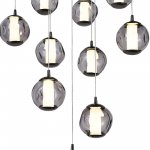 SL6520.403.13 Светильник подвесной ST-Luce черный жемчуг/прозрачно-дымчатый LED 1*65W 4000K HELMI