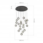 SL6520.403.20 Светильник подвесной ST-Luce черный жемчуг/прозрачно-дымчатый LED 1*100W 4000K HELMI