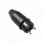 SLV 1001791 ШТЕКЕР IP44 с защитным контактом (стандарт BE/FR), черный