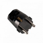 111880 SLV ШТЕКЕР с защитным контактом, бакелитовый, 250В AC, 16A макс., черный