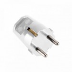 111881 SLV ШТЕКЕР с защитным контактом, бакелитовый, 250В AC, 16A макс., белый