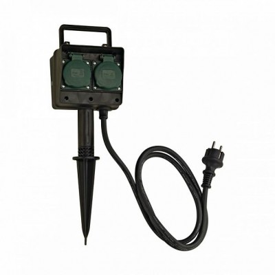 SLV 227001 4-Fach Gartensteckdose, IP44, mit 1,4m Anschlussleitung und Schutzkontaktstecker SLV 227001 4-Fach Gartensteckdose, IP44, mit 1,4m Anschlussleitung und Schutzkontaktstecker